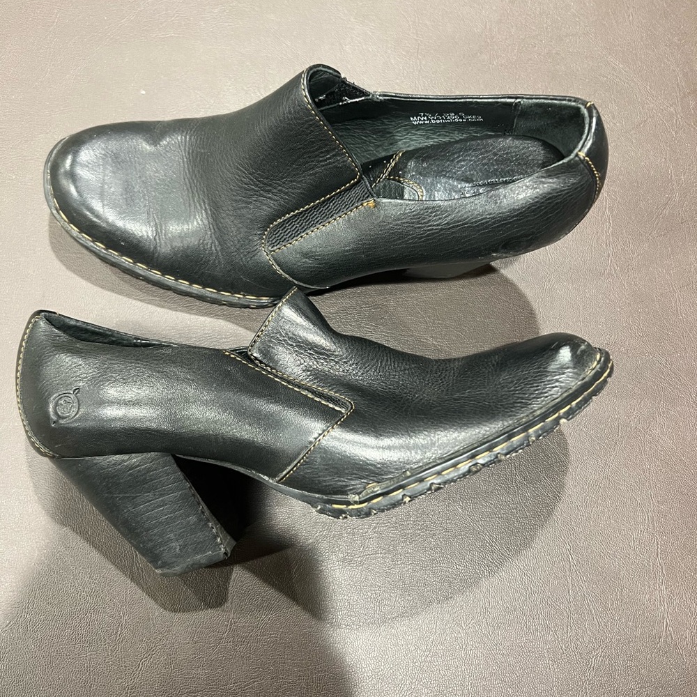 Born Black Leather Loafers